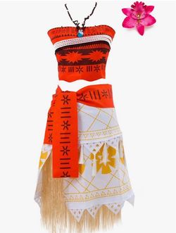Disney Moana Costume Set with Hula Skirt