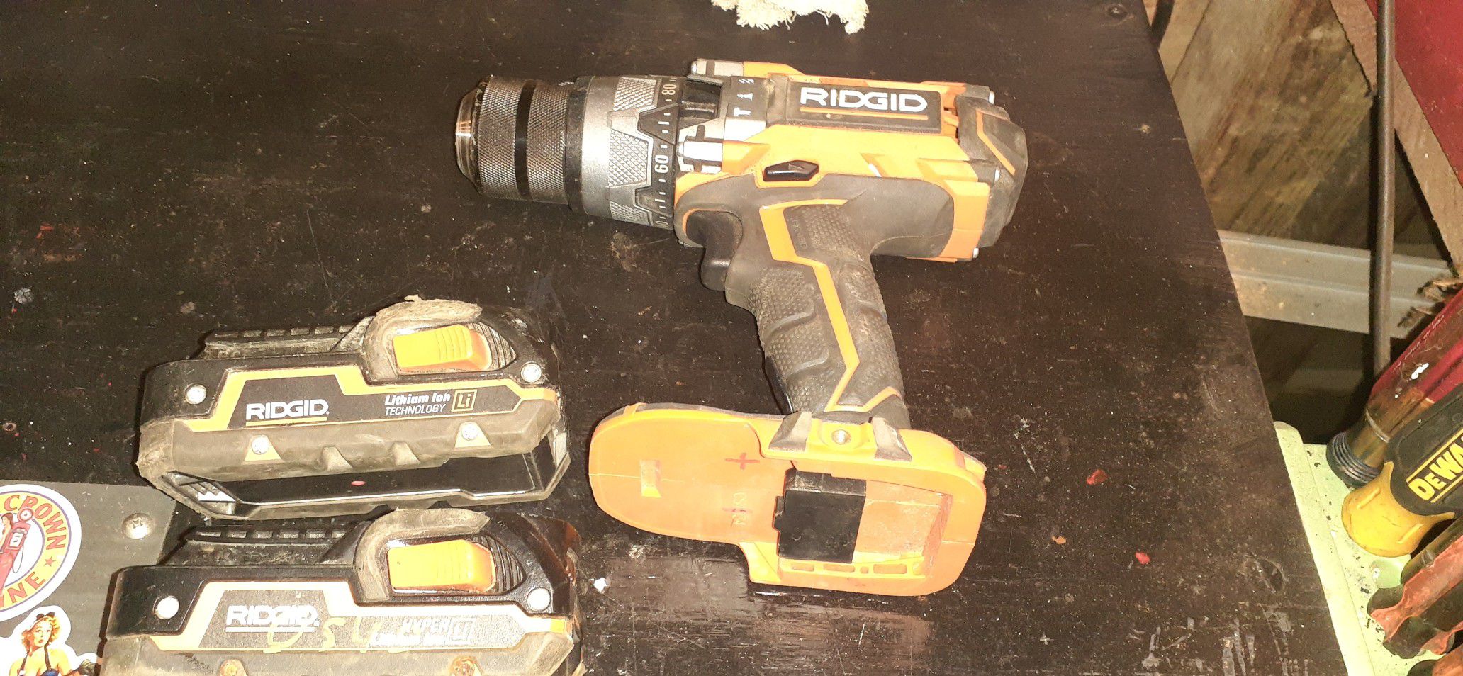 Rigid gen. 5x hammer drill and 2 batteries