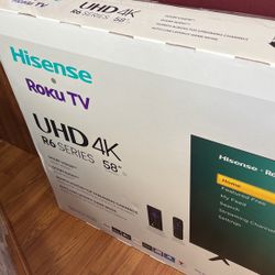 Hisense 58" Class 4K UHD LCD Roku Smart TV HDR R6 Series 58R6E3
