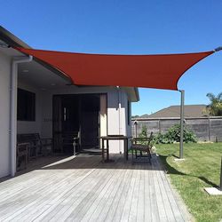 Sunny Guard Shade Sale 12‘ X 16‘ Rectangular Terra-Cotta Uv Block Sunshade For Backyard Deck Patio Garden