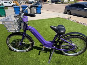 24’ Purple Electric Bike with Front Basket