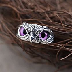 Vintage purple owl Ring