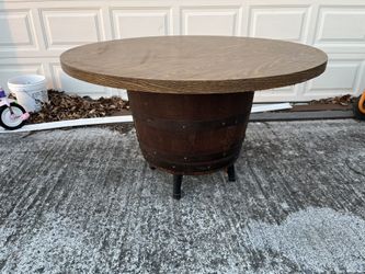 Whiskey Barrel Table