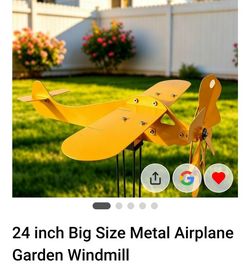 Metal Airplane Windmill
