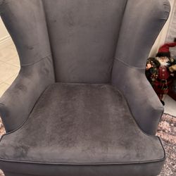 Beautiful Grey Wing Back Arm Chair 