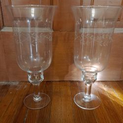 Beautiful Edge Glass Candle Holders Or Whatever? Swipe Sideways For Size $15 Firm For The Pair
