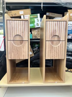 Small Fluted Nightstand Set of 2, Wood 2 Drawer Narrow Nightstand, Slim Side Table, Modern Boho End Bedside Table, Natural Wood Night Stand with Drawe