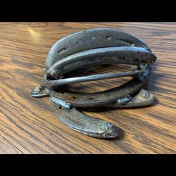 Repurposed metal horseshoe sculpture-outdoor/indoor art. Turtle -can also be used as a boot scraper
