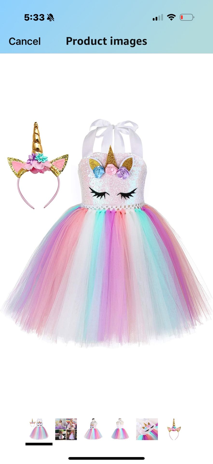 Unicorn Dress NO Headband!