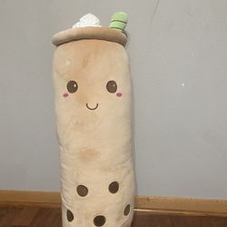 Plush Stuffed Bubble Tea Pillow, 28 Inch Kawaii Plushies Long Body Pillow