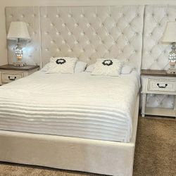 Queen Bed Frame With Built In Headboard 