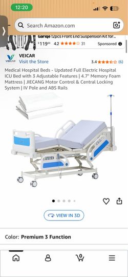 New  Electric, medical bed with memory foam mattress, New in the box
