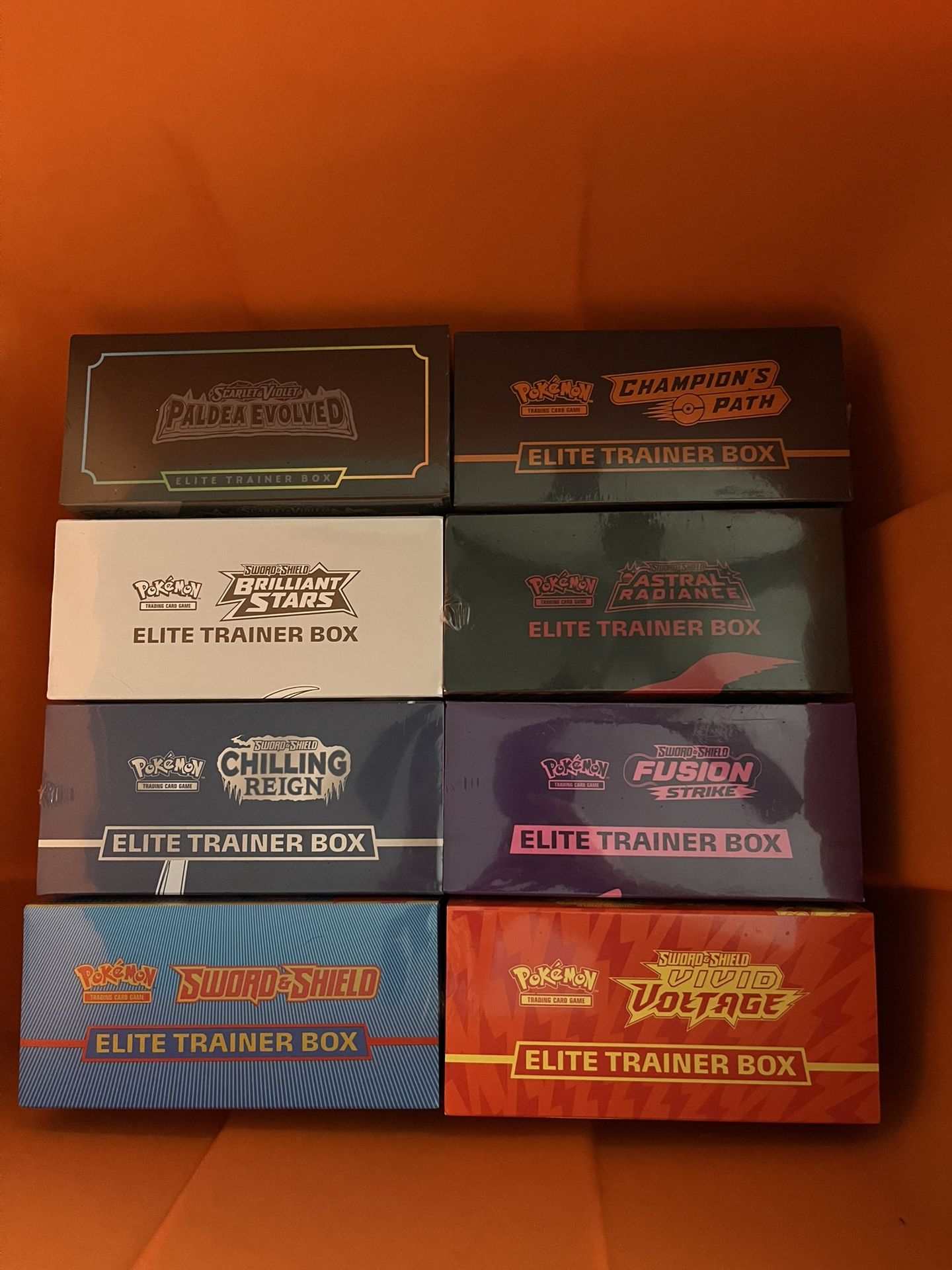 Pokemon Sealed ETBs, Premium collections, Booster Box