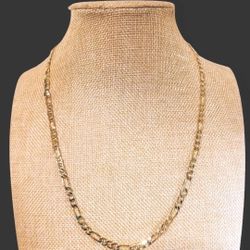 Unisex 18k Italian Gold Filled Layered Figaro Chain 22 Inch 5.5mm No Tarnish 