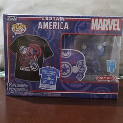 Funko Pop Captain America With Xl Shirt Target  Exclusive 