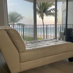 100% Genuine Leather Chaise Lounger