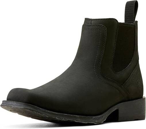 NEW SZ 8.5 Wide EE ARIAT Men Midtown Rambler Western Cowboy Boots BLACK