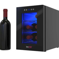 6 Bottle Ion Chill Wine Cooler Mini Fridge With Led Light
