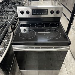 Samsung-30 Inch Electric Stove With Convection Oven Five Elements Stainless Steel 