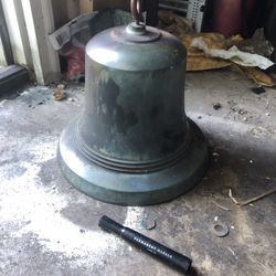 Rare large HEAVY brass bell antique
