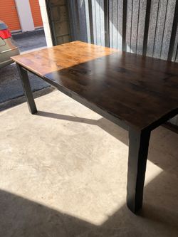 Farmhouse Rustic Thick Wood Dining Table 78” l x 48” w x 30” h