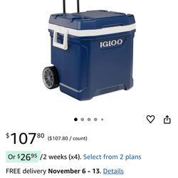 Brand New - Igloo Cooler On Wheels 