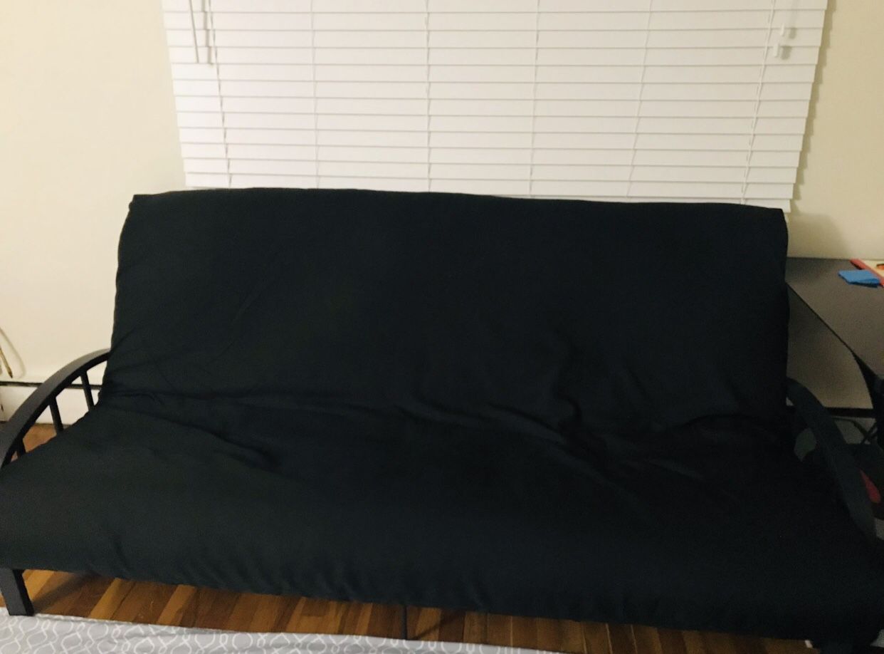 Futon couch convertible and Full size Box spring FREE..