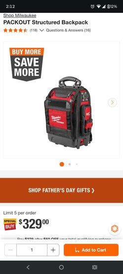 Milwaukee structured backpack