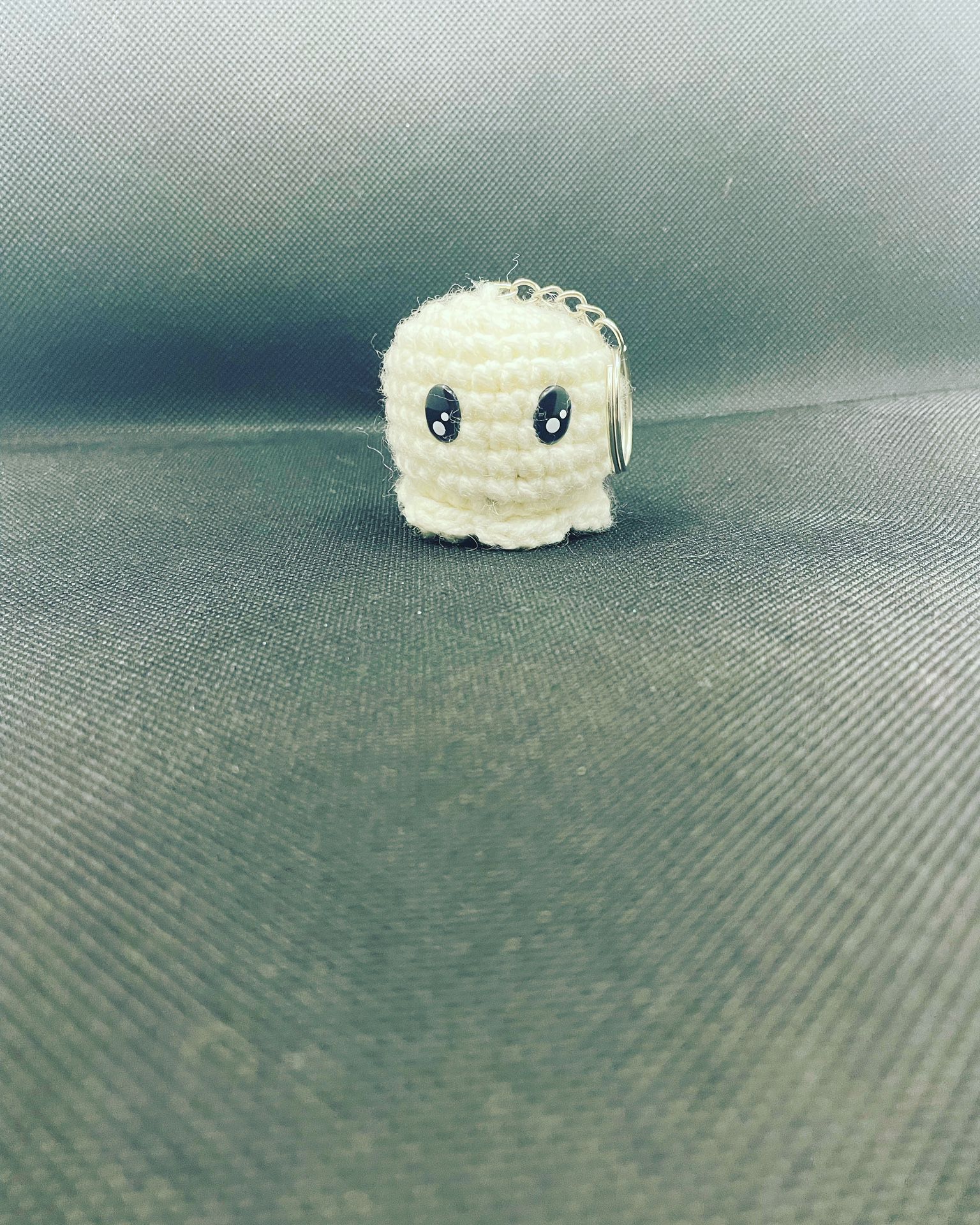 Crochet Ghost Keychain 