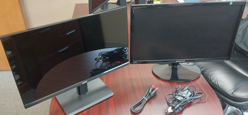 Samsung And Acer Computer Monitor
