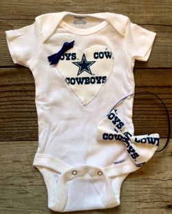 Dallas Cowboys onesie and headband set