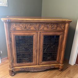 Wine Cabinet with Decorative Carvings