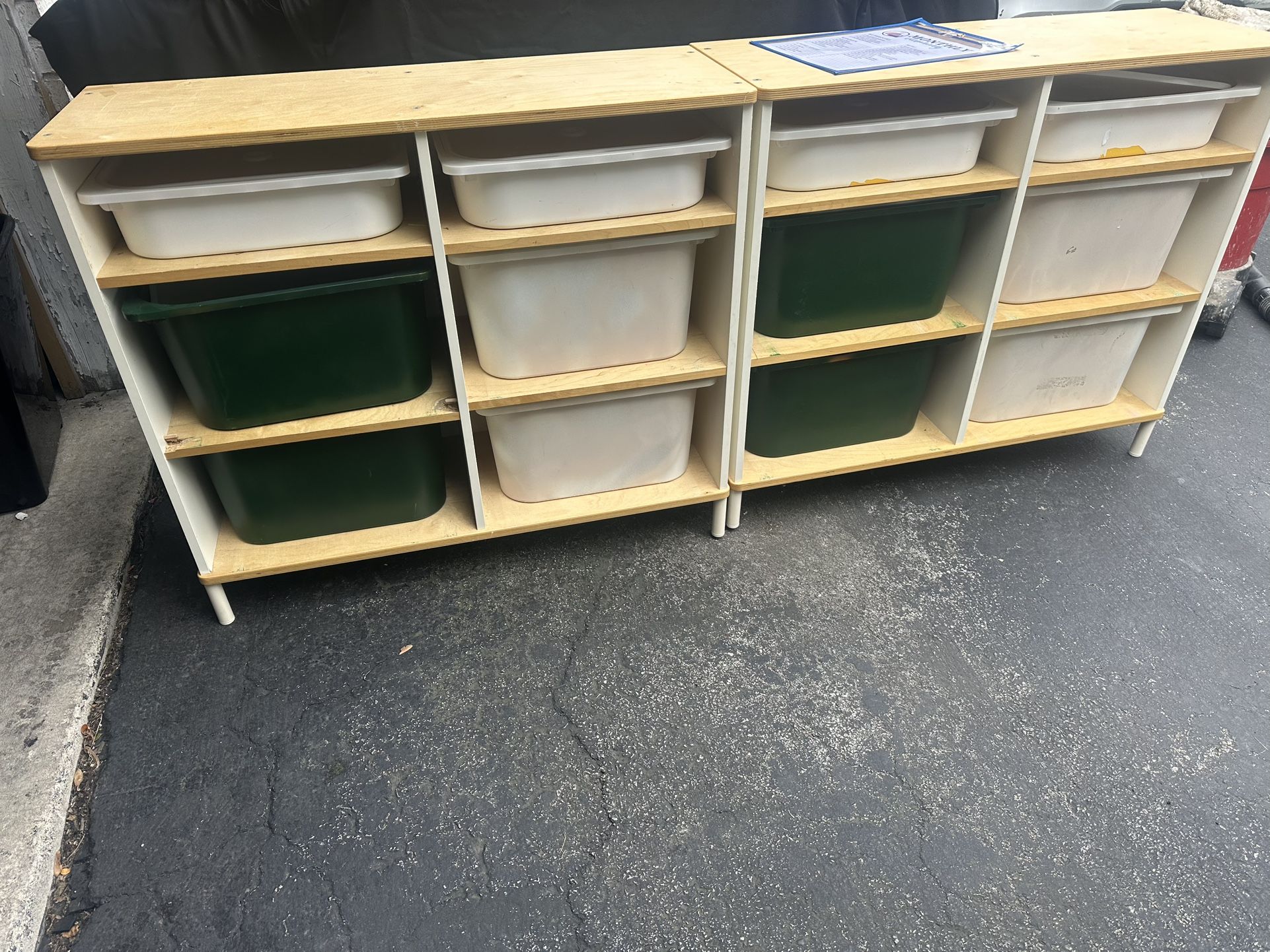 2 IKEA Containers W/ Storage Containers