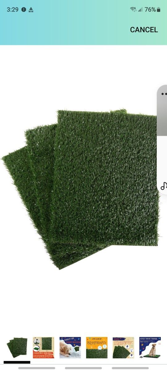 Pee Pads for Dogs - Set of Three 23x18.5-Inch Replacement Turf Grass Mats for Potty Training - Dog Housebreaking Supplies for Small Pets by PETMAKER,