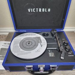 Brand New Victrola- Vintage 3-Speed Bluetooth Portable Suitcase Record Player with Built-in Speakers