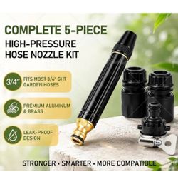 5-Piece High-Pressure Garden Hose Nozzle Kit