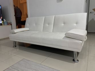 White Leather Sofa Bed