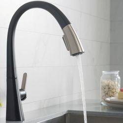 Kraus Nolen Single Handle Pull Down Water Kitchen Faucet Black