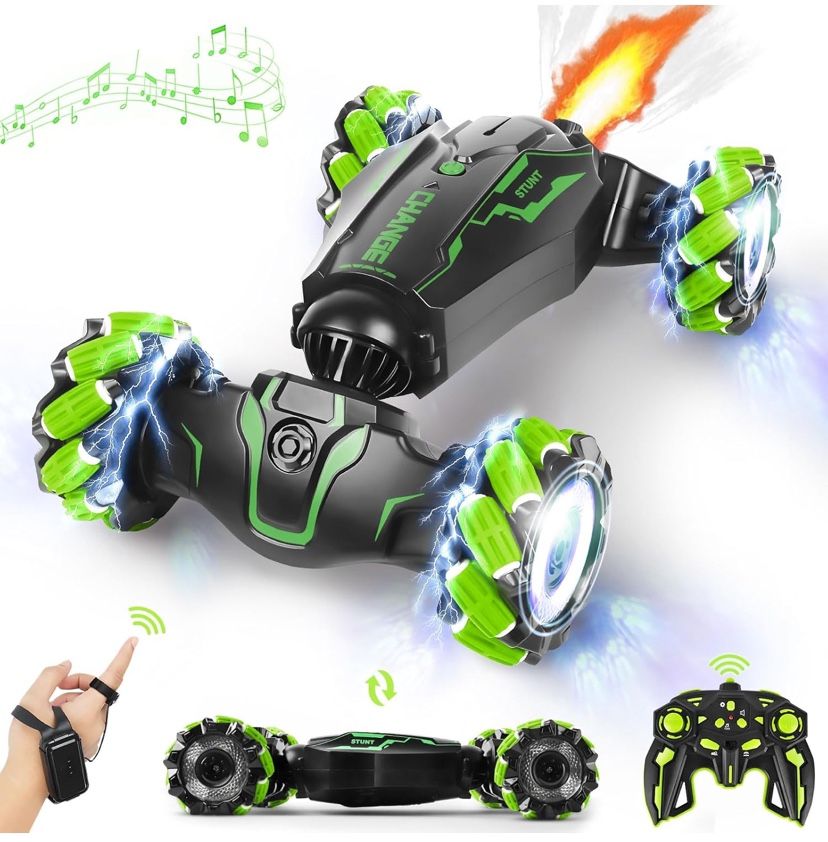 Remote Control Car RC Toys: - RC Drift Car Rechargeable Toy Cars with Light Music Gesture Sensing RC Stunt Car Transformer 360° Rotating Hand Control