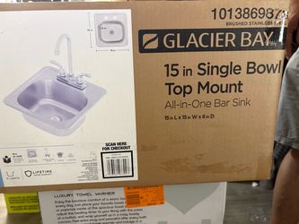 Glacier Bay 15 Inch Single Bowl All in One Bar Sink