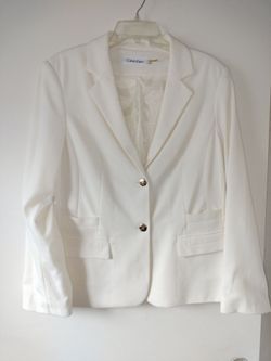 cream calvin klein blazer