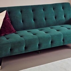 Velvet Green Arm Sleeper Sofa $150 until 6/25! Final Price!