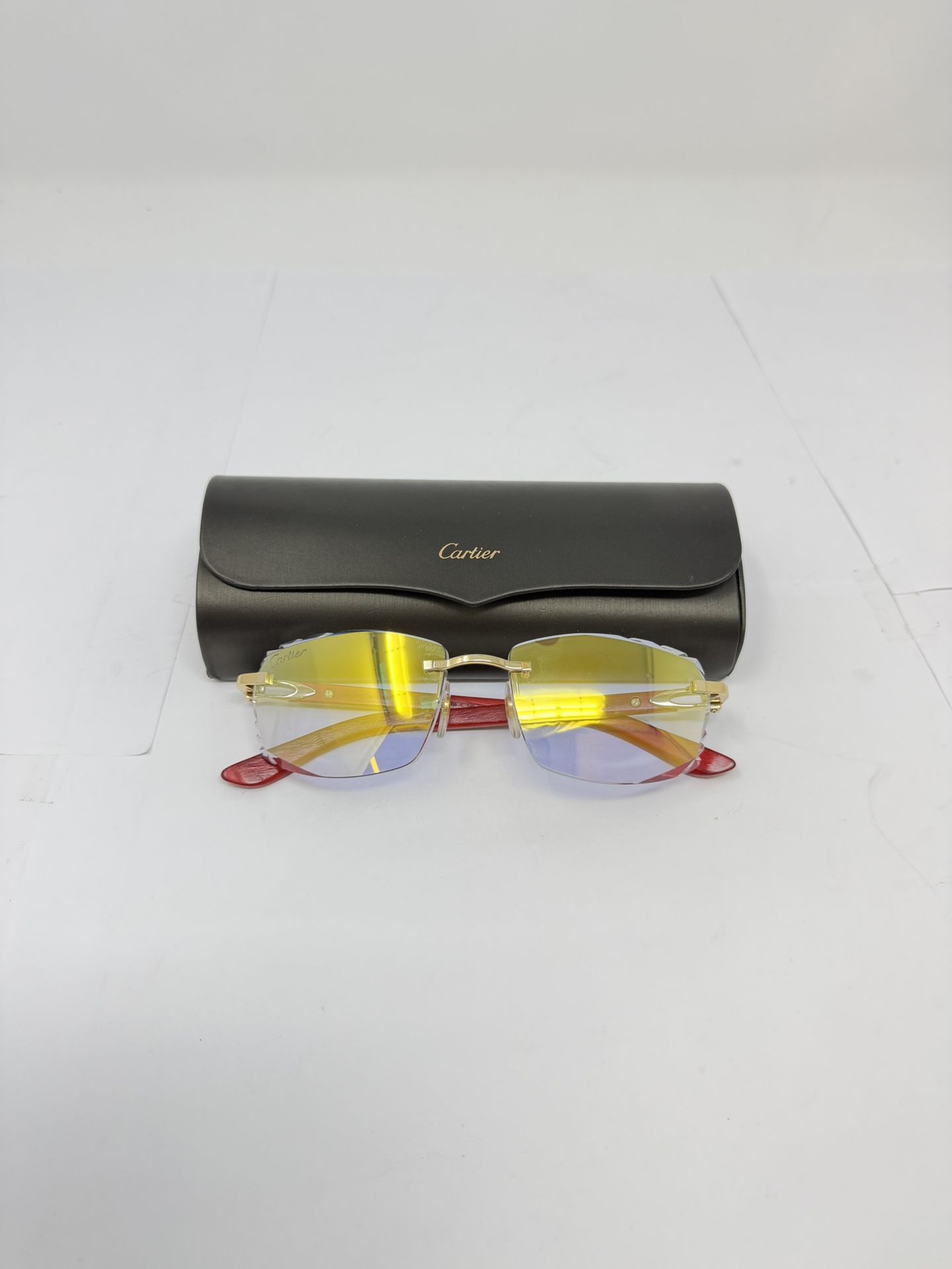 Cartier Redwoods Diamond Cut Frame Yellow Lenses