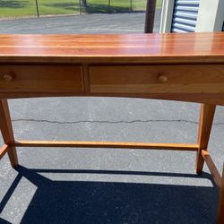 Broyhill Natural Cherry Wood Console Foyer Sofa Table USA Made 