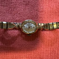 Vintage Wittnauer Geneve, Stainless Steel and 10k White Gold-Filled, Winding, Ladies Cocktail Swiss Watch.