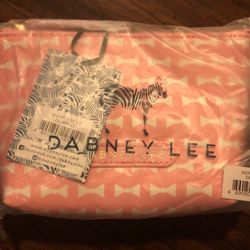 Dabney Lee Pink With White Bows Cosmetic Bag New