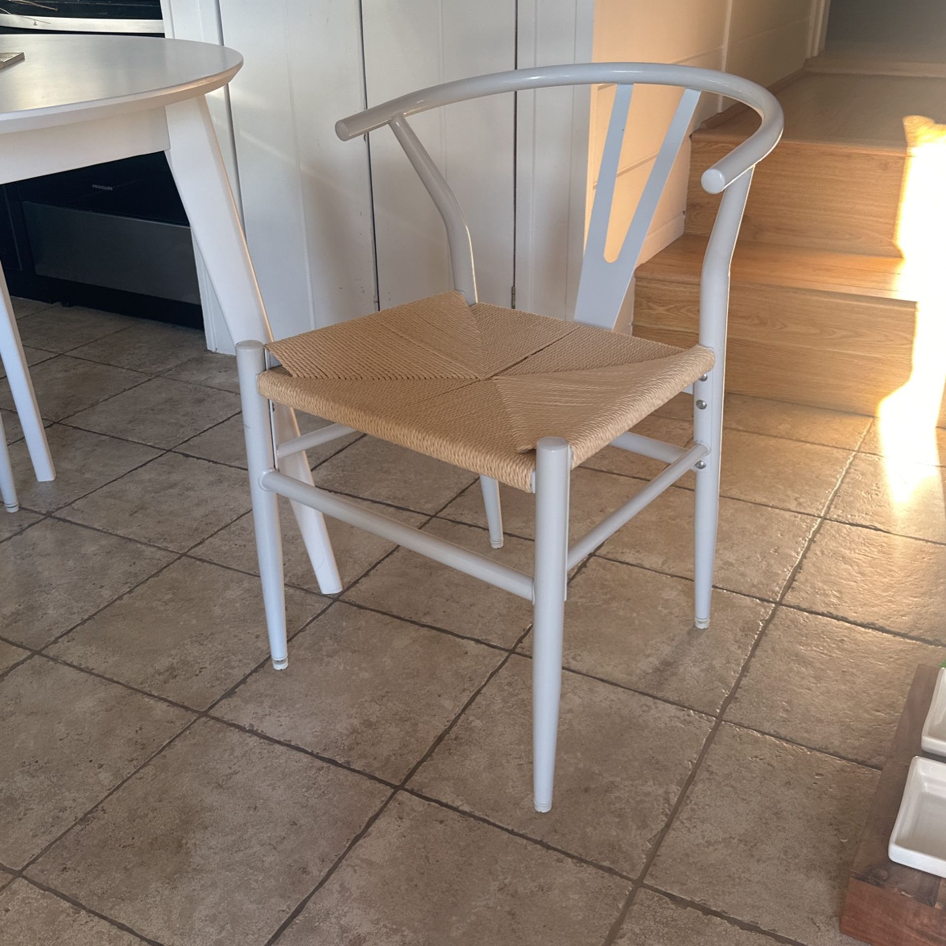 Hedon Mid-Century Metal Dining Chair Weave Seat (Set of 2)