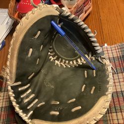 Easton Synergy Elite Fastpitch Series Catcher's Mitt Excellent Condition Correctly Broken In Size	33" Brand	Easton Material	Canvas Hand Orientation	Ri