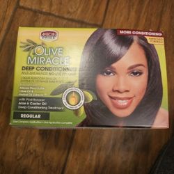 African Pride Olive Miracle DEEP Conditioning Anti Breakage No Lye Relaxer -Reg