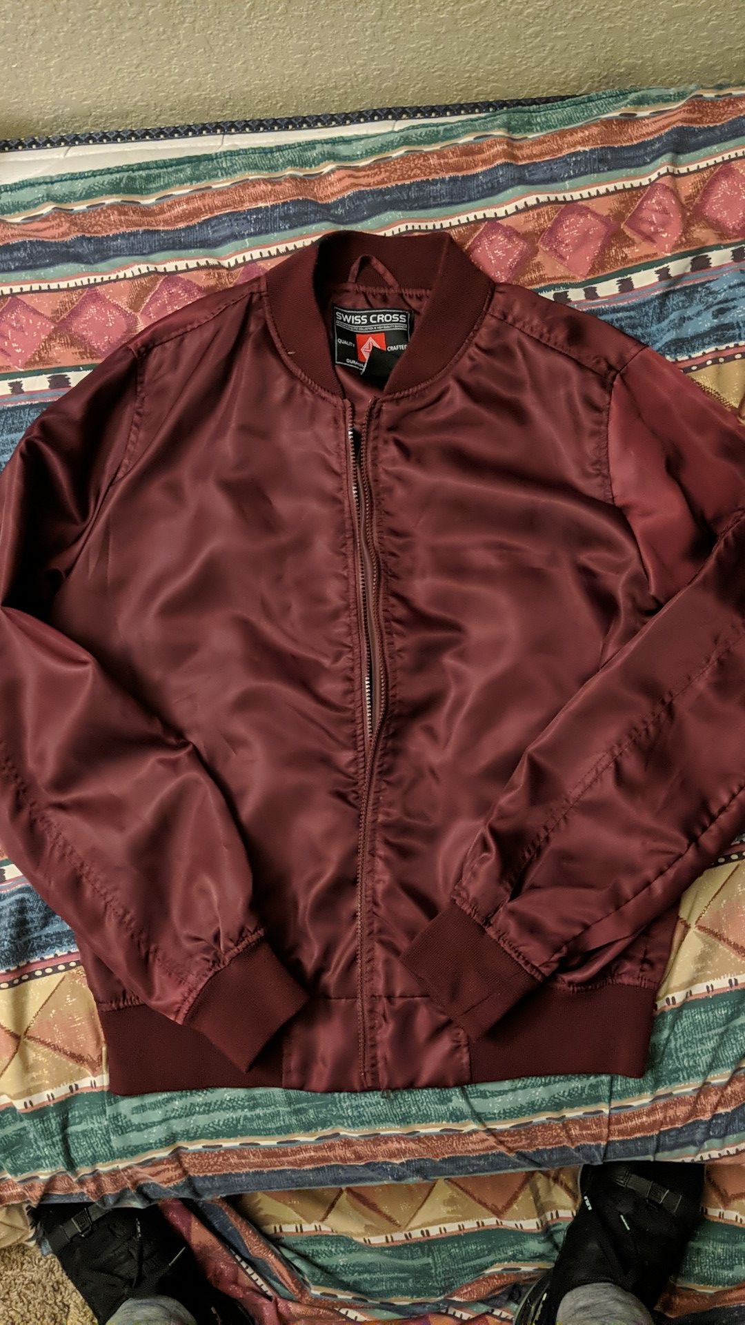Swiss cross , medium jacket /burgandi